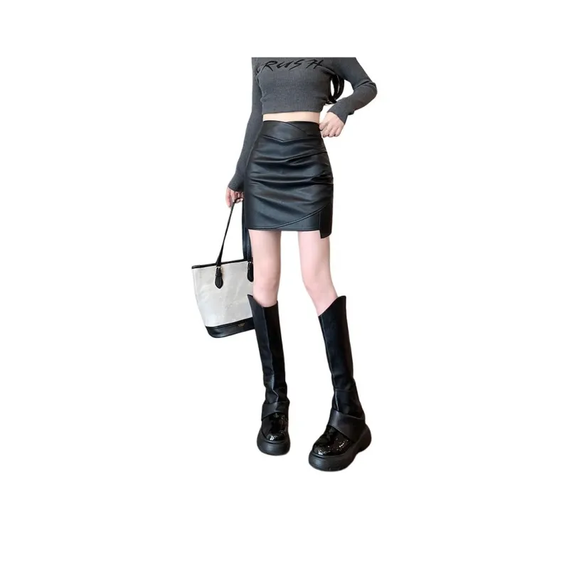 Concubine Zhu Leather Short Skirts Women's-0