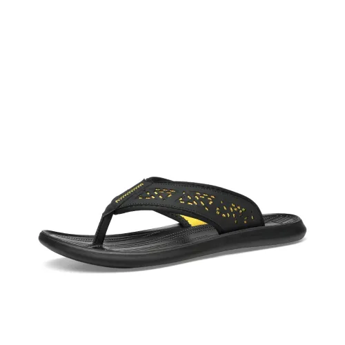 FAPAI Flip Flops Men's Black Yellow