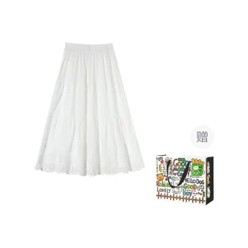 Dippanis Casual Long Skirt Women's White