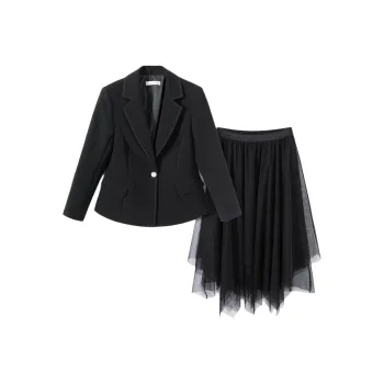 EICHITOO Skirt Set Women's Black