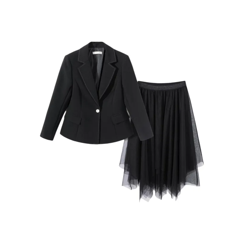 EICHITOO Skirt Set Women's Black-0