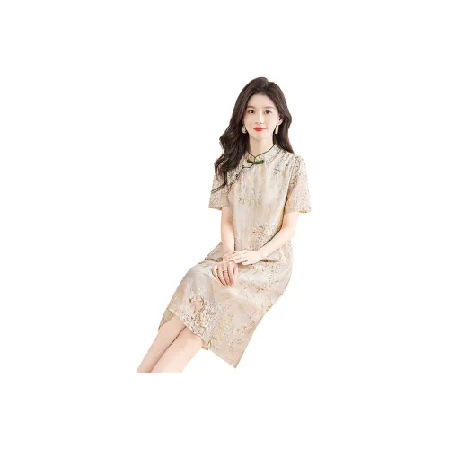 Cypress House Cheongsam Women's Gray Cyan Base Heather