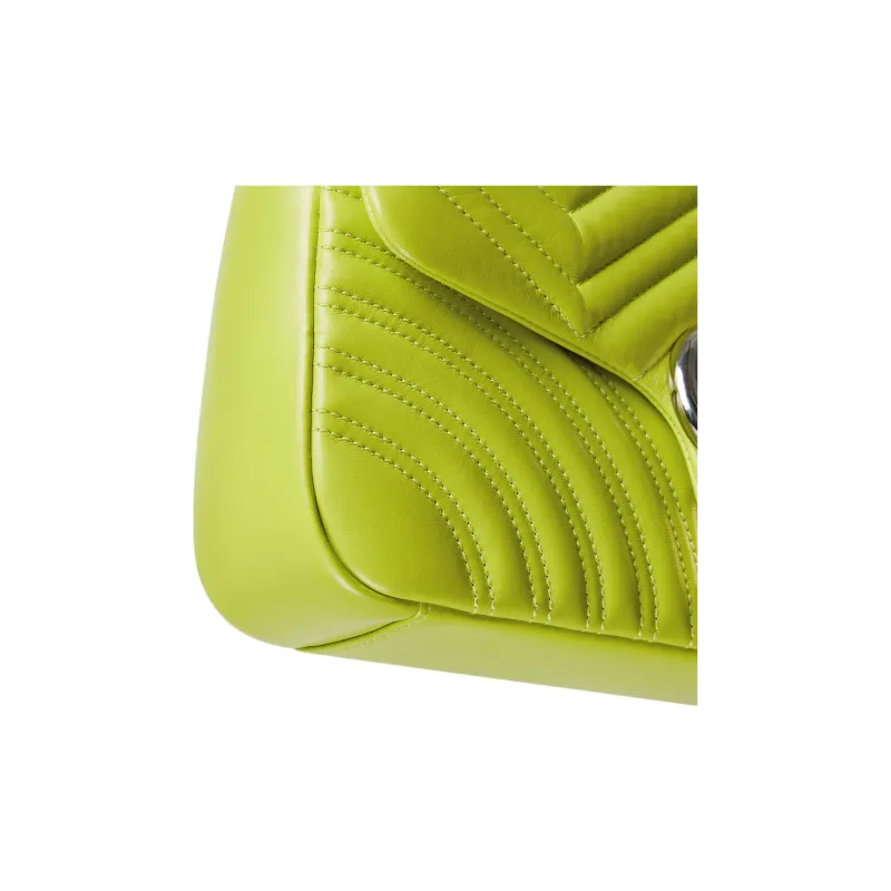 GUCCI GG Marmont Leather Shoulder Bag Medium Size Women's Bright Green-6