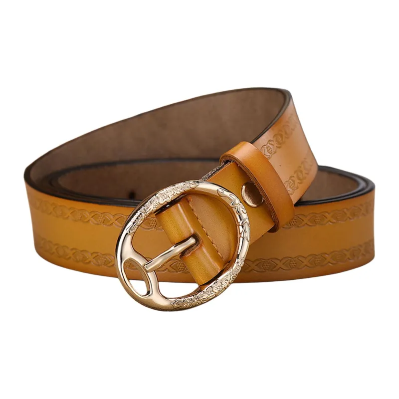 JEANSWEST Cow Split Leather Belts Women's 3.0CM-3