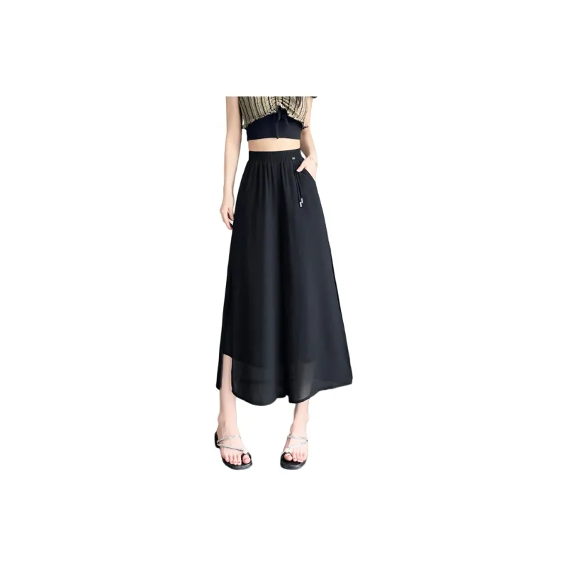 SITOL Casual Long Skirts Women's Black-0