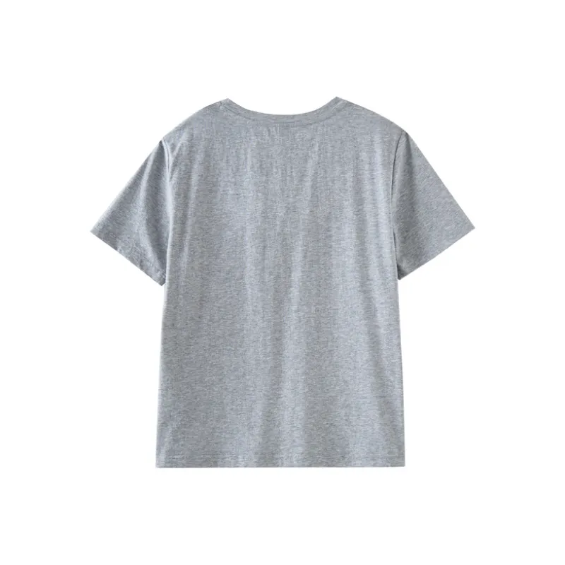 OUNIXUE T Shirts Women's Gray-1