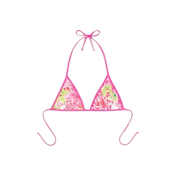 VERSACE Floral Logo print Bikini Top