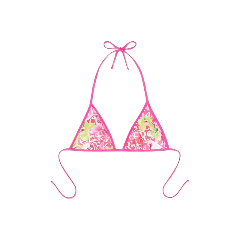 VERSACE Floral Logo print Bikini Top-0
