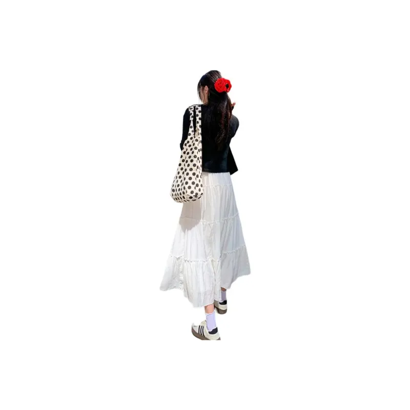 ZAZN Casual Long Skirts Women's White-0