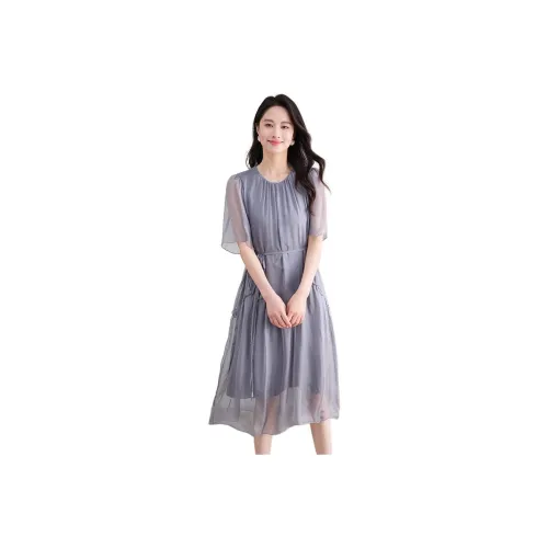 Yi Mengyuan Silk Short Sleeved Dress Women's