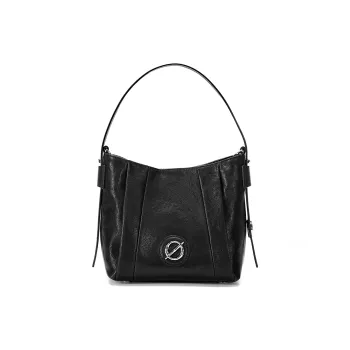 JELLYTOYBOY Vegetable Tanned Full Sheepskin Everything Bucket Bag One Shoulder Handbag Regular Women's Black/Khaki