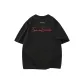 Black with Red Text Embroidery