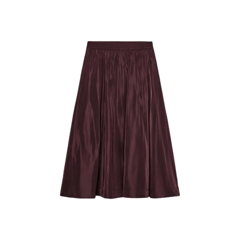 ZARA ZW Series Casual Long Skirt Women's Dark Red Color-0