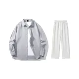 Clothing Set (Gray Shirt+White Heather Gray Casual Pants)