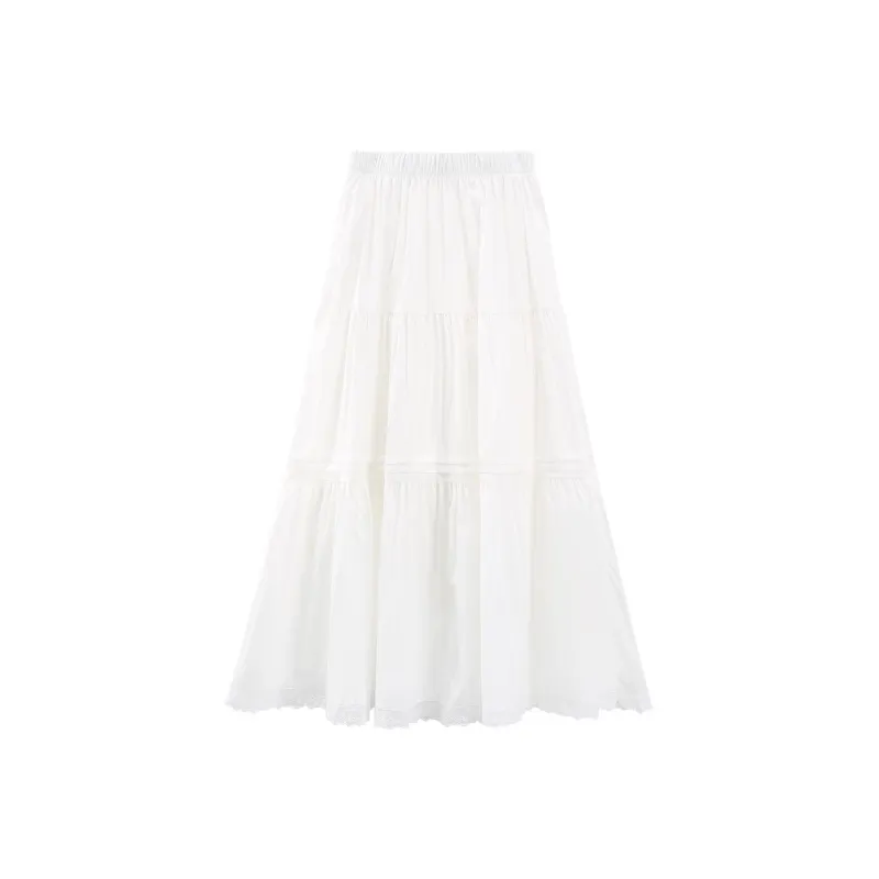 A Paradise For Awakening Casual Long Skirt Women's White-0