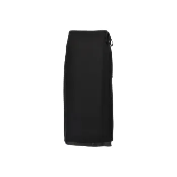 THEORY Flared Hem Wrapped Midi Skirt