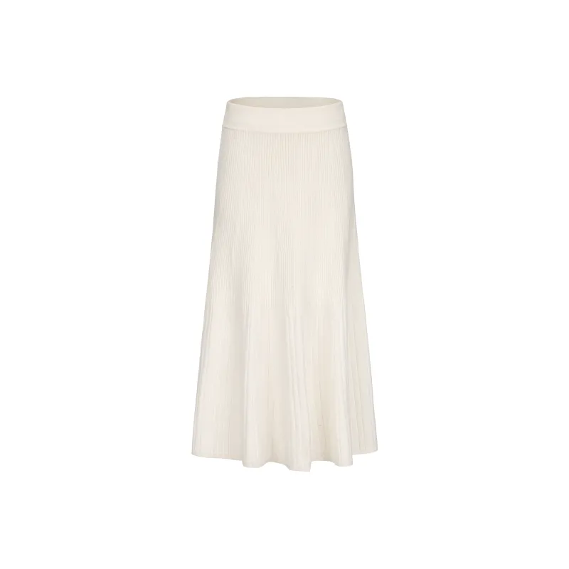 CHIWAWAMEME Casual Long Skirts Women's Snowy White-0