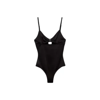 PRADA Triangle logo Cut out Swimsuit