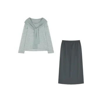 IHIMI Two Piece Skirt Sets Women's Green
