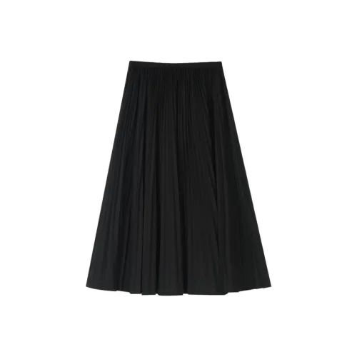 SOLIGHTER Casual Long Skirt Women's Black