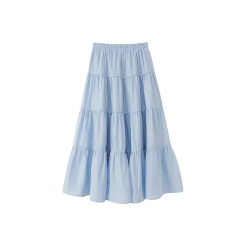 Homemade Willow Silk Casual Long Skirt Unisex