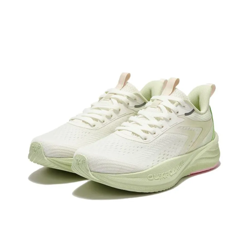 361° Speed Surge Lite SE Abrasion Resistant Breathable Cushioning Low Top Casual Running Shoes Women's White Green-2