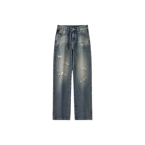 AHAH Jeans Men Black Vintage Blue