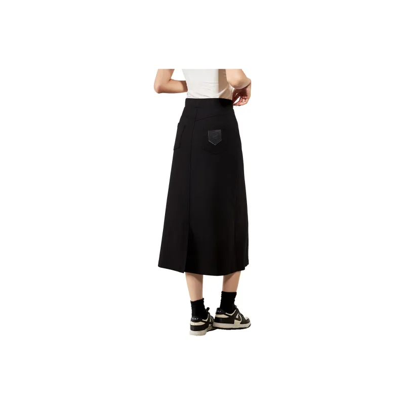 SMEN Casual Long Skirts Women's Black-0