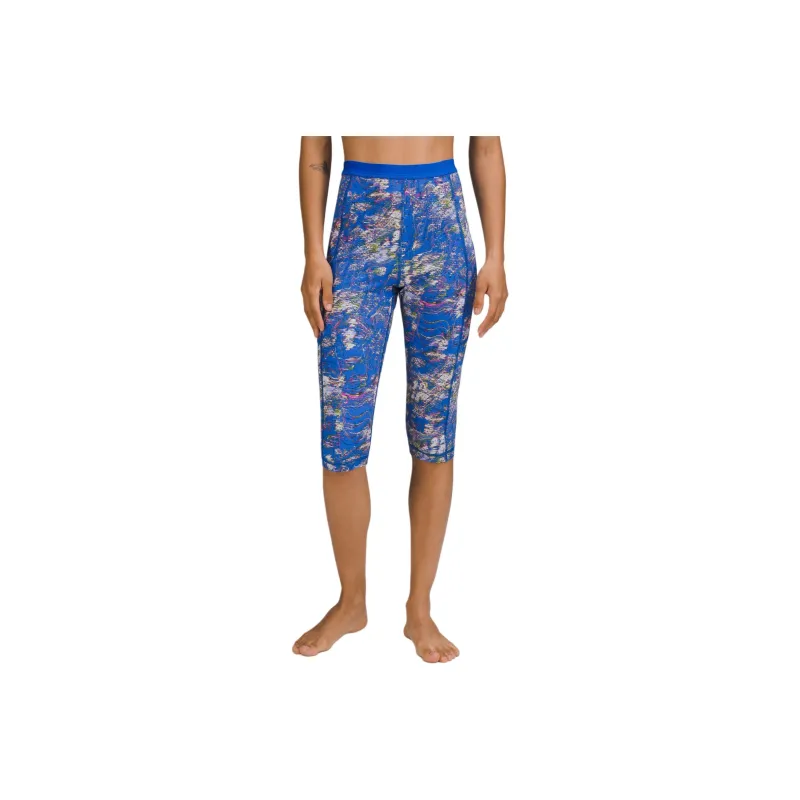 Lululemon Swimming Shorts Women's Mixed Color Bellflower With Rapid Flower And Leaf Blue-0
