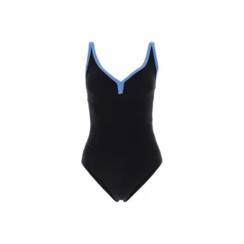 LISA MARIE FERNANDEZ Maria Contrast Trim V Neck Swimsuit