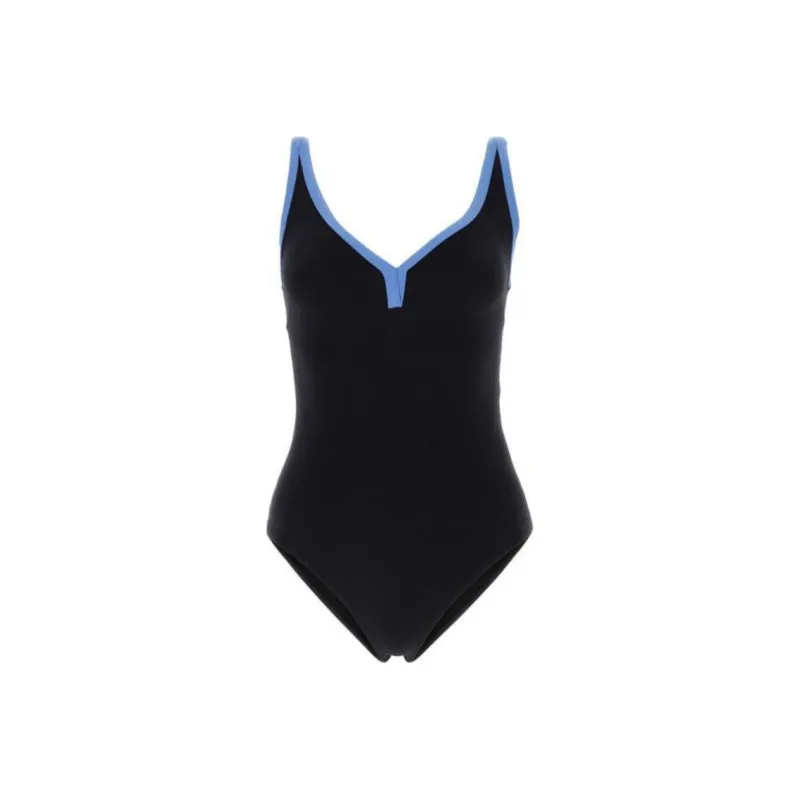 LISA MARIE FERNANDEZ Maria Contrast Trim V Neck Swimsuit-0