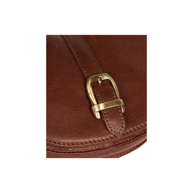 BARBOUR Leather Saddle Bag, Shoulder Bag, Crossbody Bag Women's Brown-3