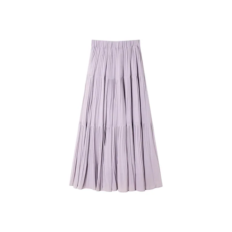 FOASIS Casual Long Skirt Women's Light Purple-0