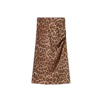 Stella McCartney Leopard Printed Gathered Skirt
