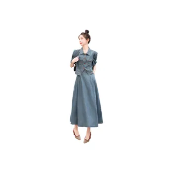 PIERRE CARDIN Skirt Set Women's Denim Blue