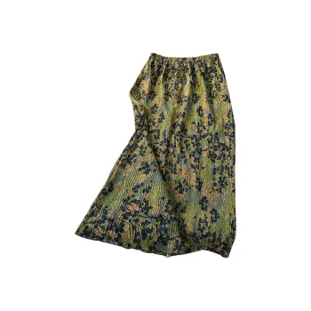 Cypress House Casual Long Skirts Women's Vintage Green