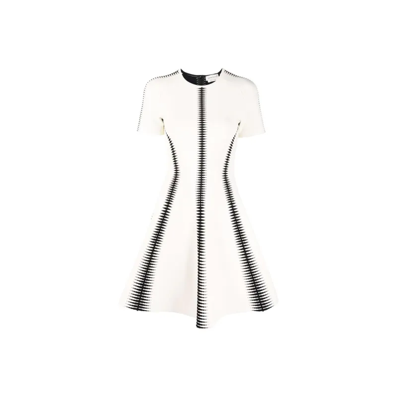 Alexander McQueen Short Sleeved Dresses Women's White-0