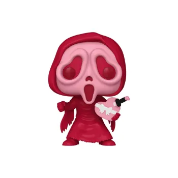 Funko Screaming In Horror, Ghost Face Holding A Heart Shaped Box. Chibi Figures