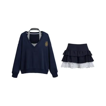 COMMA GIRL Two Piece Skirt Sets Women's