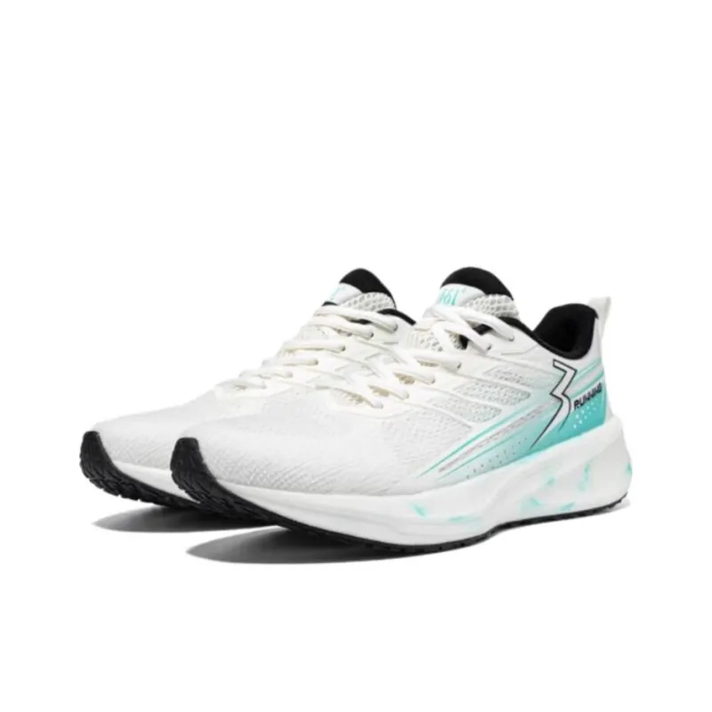 361° Cushioning And Breathable Low Top Casual Training Sprint Running Shoes Men's White Blue-3