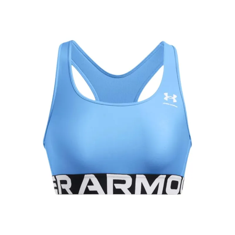 Under Armour HeatGear Women's Armour Mid Branded Sports Bra Sports Underwear Women's Horizon Blue-0