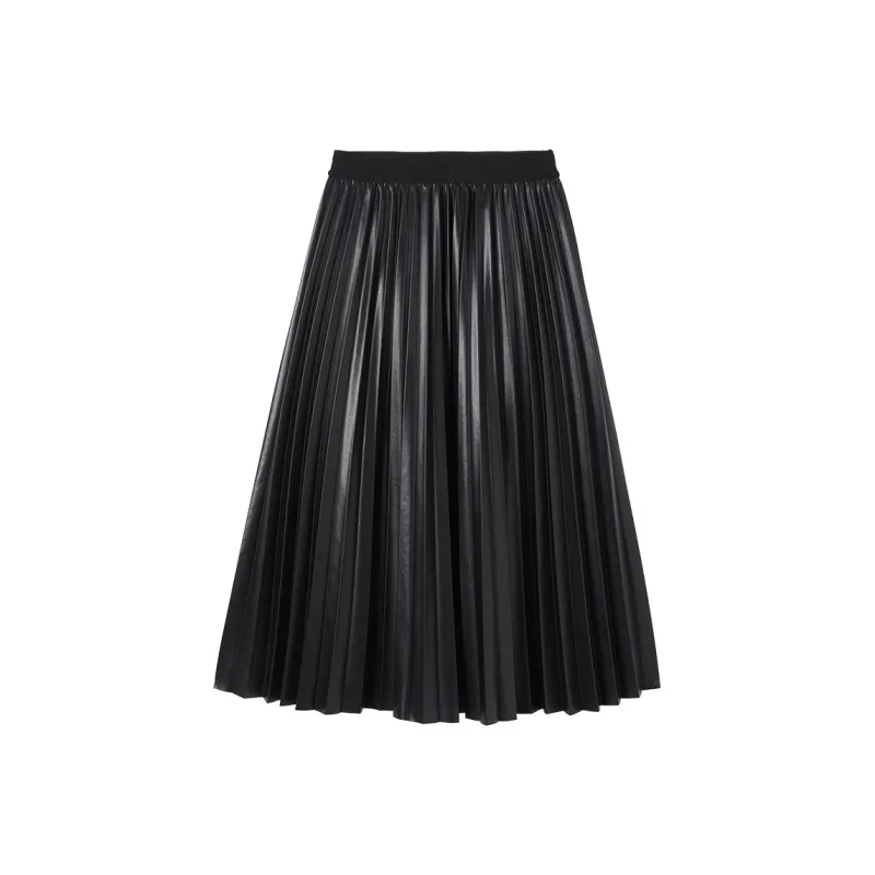 XIANGYING Casual Long Skirts Women's Black-0