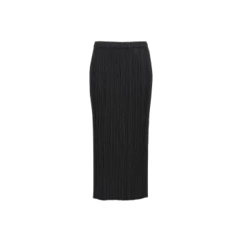 PLEATS PLEASE ISSEY MIYAKE Pleated Satin Midi Skirt