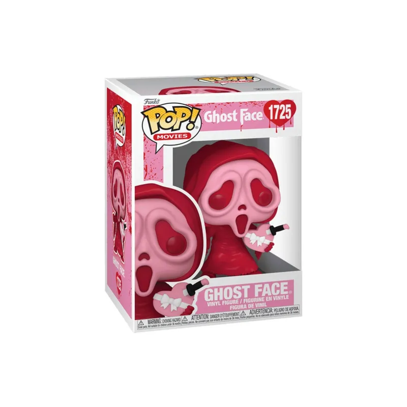 Funko Screaming In Horror, Ghost Face Holding A Heart Shaped Box. Chibi Figures-1
