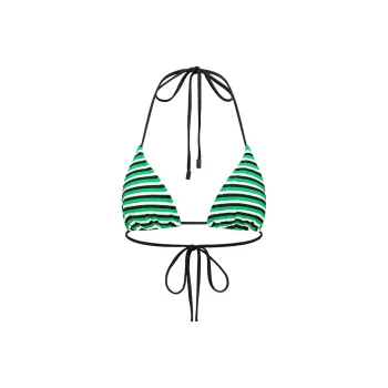 Yukari Swim Bikinis Women's Black Green White Stripes