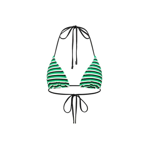Yukari Swim Bikinis Women's Black Green White Stripes