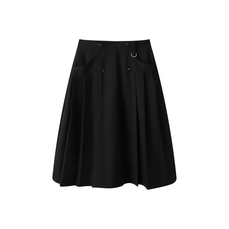 NAVIGARE Casual Long Skirt Women's Night Black-0