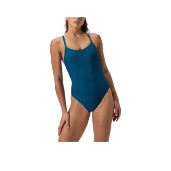 Speedo Solid Racerback Swimsuit Dark Teal One piece Swimsuit Women's Blue