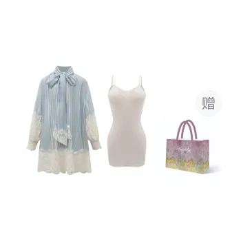 TASTILY Skirt Set Women's White Blue