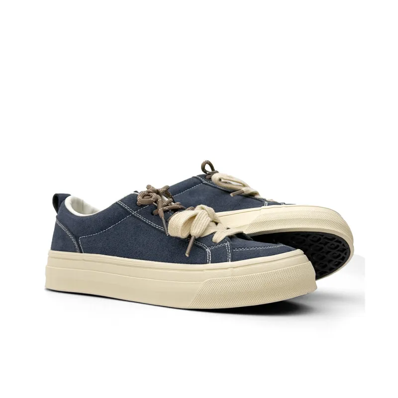 Mengsai Cushioning, Abrasion Resistant, Height Increasing Low Top Skateboard Shoes Men's Dark Blue-3